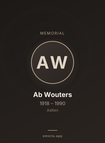 Memorial portrait of Ab Wouters