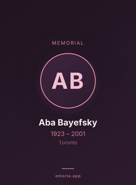 Memorial portrait of Aba Bayefsky