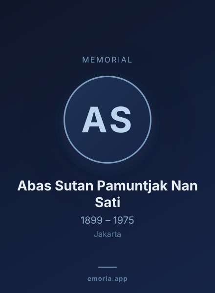 Memorial portrait of Abas Sutan Pamuntjak Nan Sati