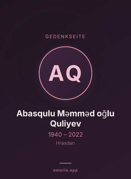 Gedenkportrait von Abasqulu Məmməd oğlu Quliyev