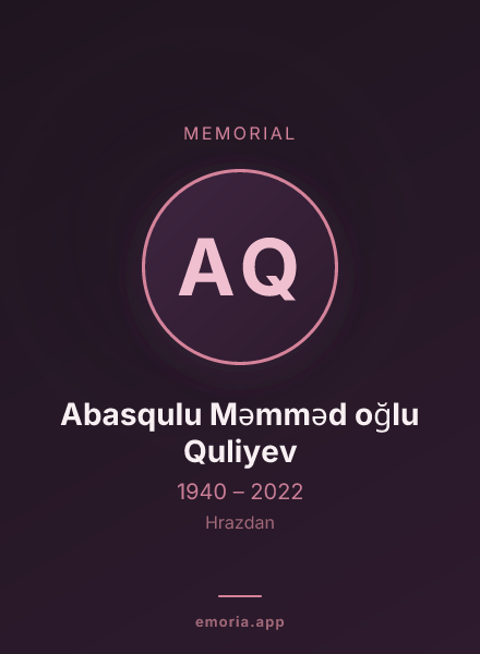 Memorial portrait of Abasqulu Məmməd oğlu Quliyev
