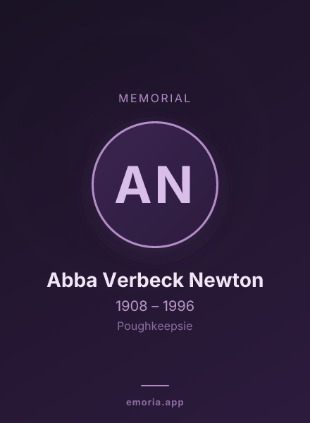 Memorial portrait of Abba Verbeck Newton