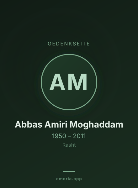 Gedenkportrait von Abbas Amiri Moghaddam