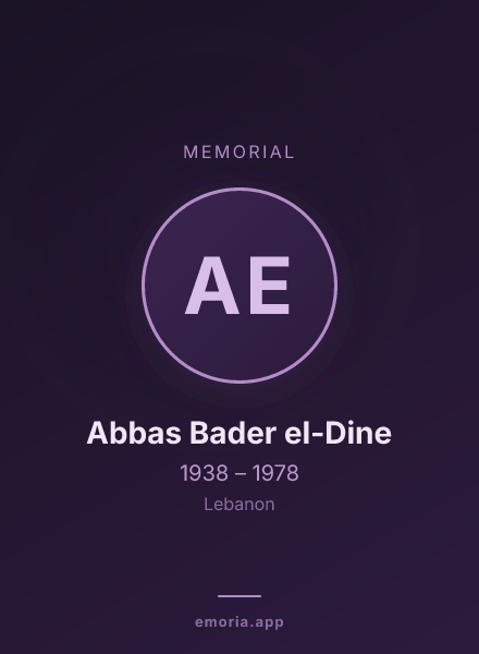 Memorial portrait of Abbas Bader el-Dine