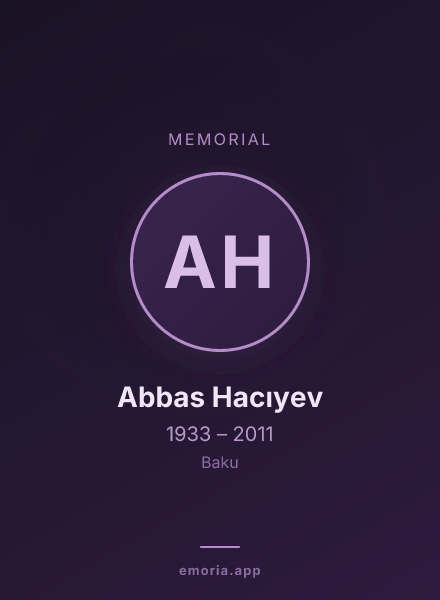 Memorial portrait of Abbas Hacıyev