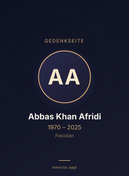 Gedenkportrait von Abbas Khan Afridi