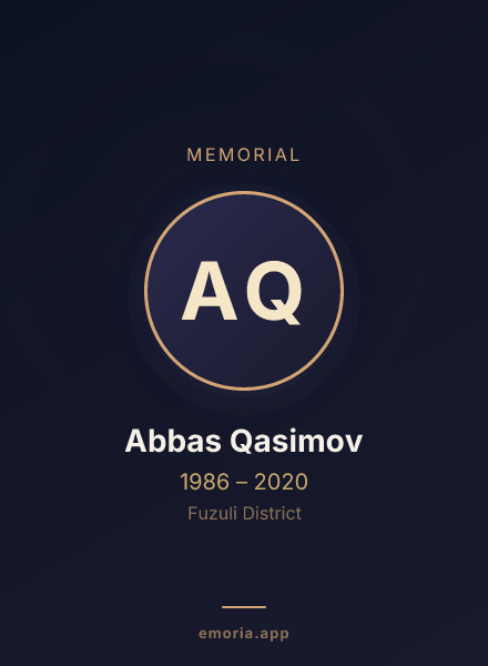Memorial portrait of Abbas Qasimov