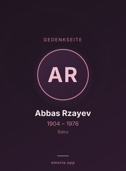 Gedenkportrait von Abbas Rzayev