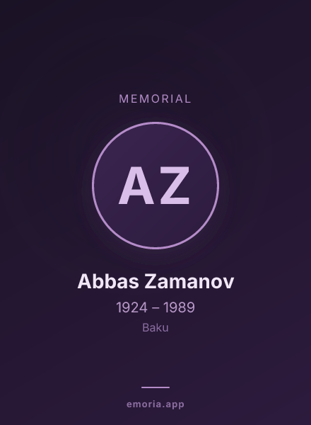 Memorial portrait of Abbas Zamanov