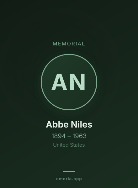 Memorial portrait of Abbe Niles