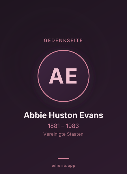 Gedenkportrait von Abbie Huston Evans