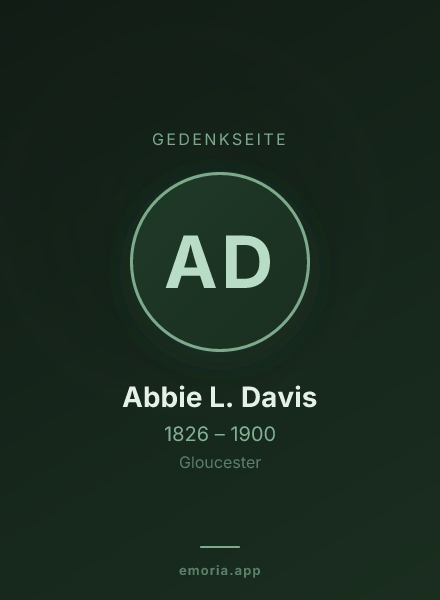 Gedenkportrait von Abbie L. Davis