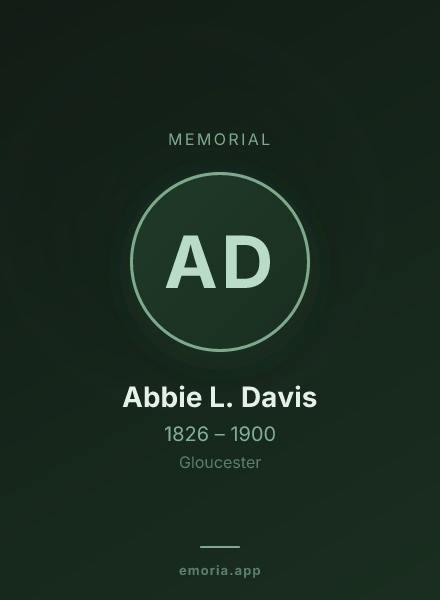 Memorial portrait of Abbie L. Davis