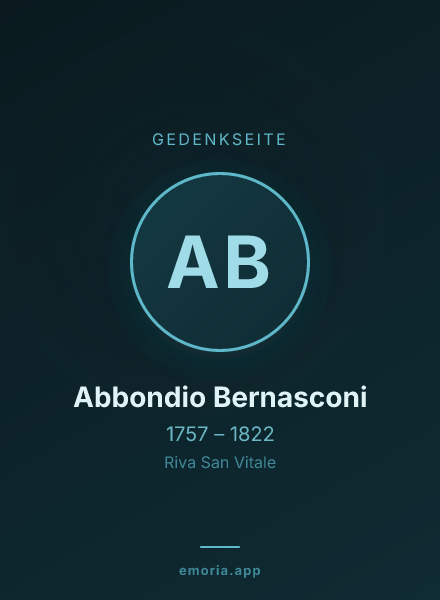 Gedenkportrait von Abbondio Bernasconi