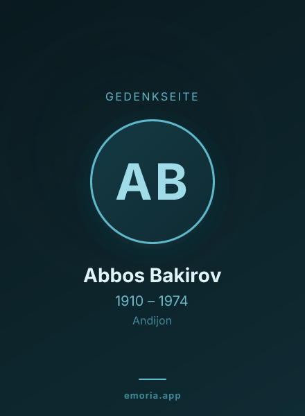 Gedenkportrait von Abbos Bakirov