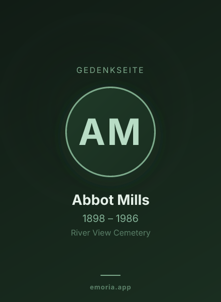 Gedenkportrait von Abbot Mills