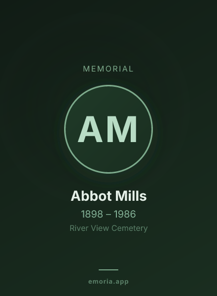 Memorial portrait of Abbot Mills