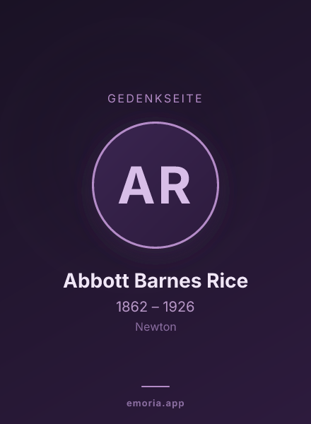 Gedenkportrait von Abbott Barnes Rice