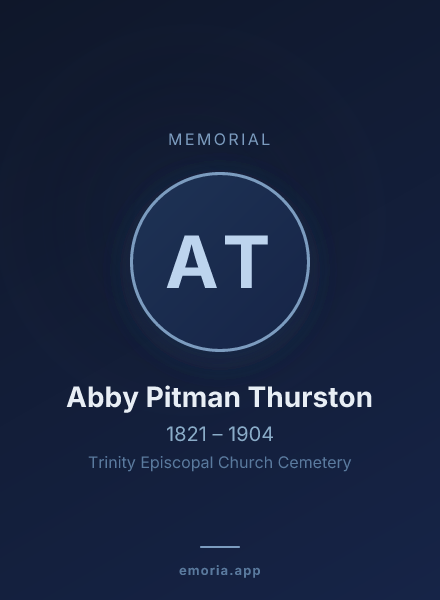 Memorial portrait of Abby Pitman Thurston