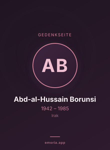 Gedenkportrait von Abd-al-Hussain Borunsi