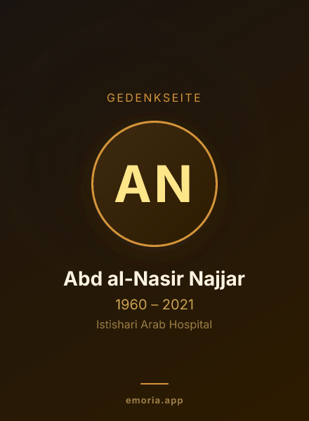 Gedenkportrait von Abd al-Nasir Najjar