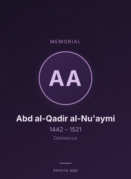 Memorial portrait of Abd al-Qadir al-Nu'aymi