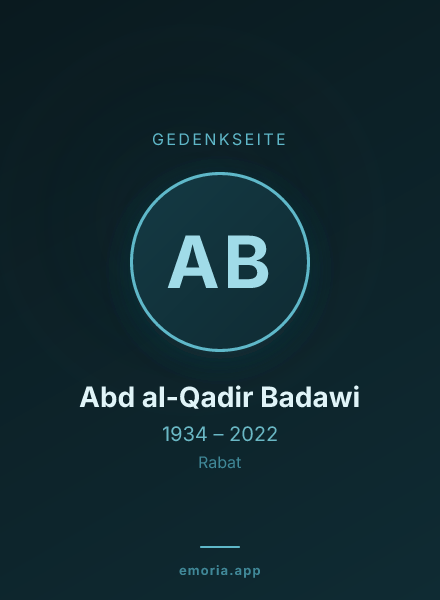 Gedenkportrait von Abd al-Qadir Badawi