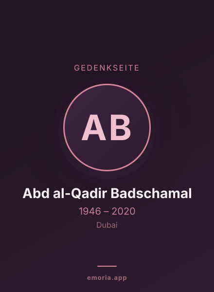 Gedenkportrait von Abd al-Qadir Badschamal