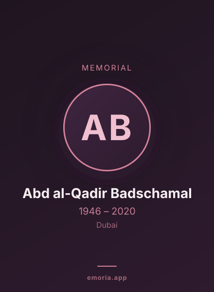 Memorial portrait of Abd al-Qadir Badschamal