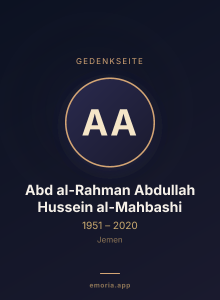 Gedenkportrait von Abd al-Rahman Abdullah Hussein al-Mahbashi