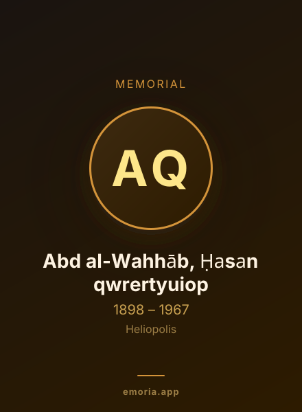 Memorial portrait of Abd al-Wahhāb, Ḥasan qwrertyuiop