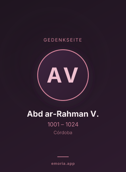 Gedenkportrait von Abd ar-Rahman V.