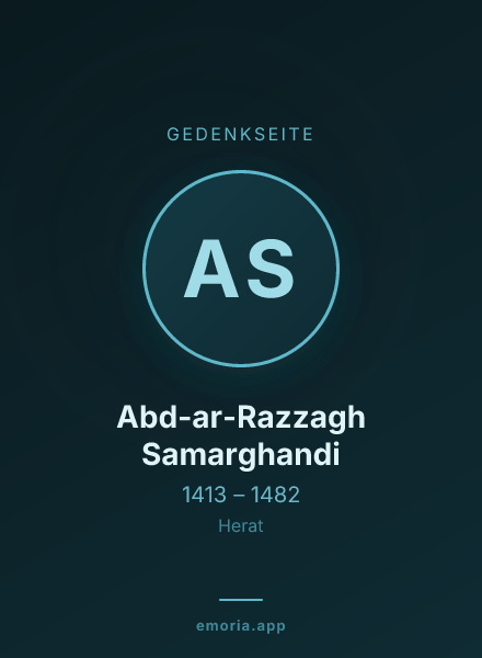 Gedenkportrait von Abd-ar-Razzagh Samarghandi