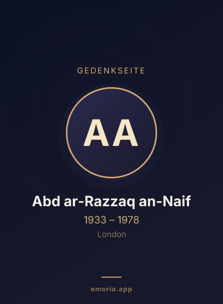 Gedenkportrait von Abd ar-Razzaq an-Naif