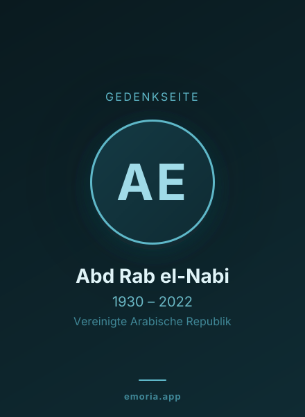Gedenkportrait von Abd Rab el-Nabi
