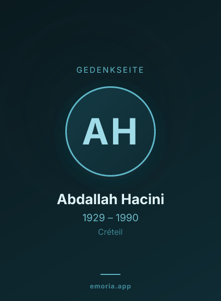 Gedenkportrait von Abdallah Hacini