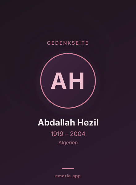 Gedenkportrait von Abdallah Hezil