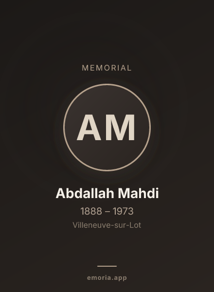 Memorial portrait of Abdallah Mahdi