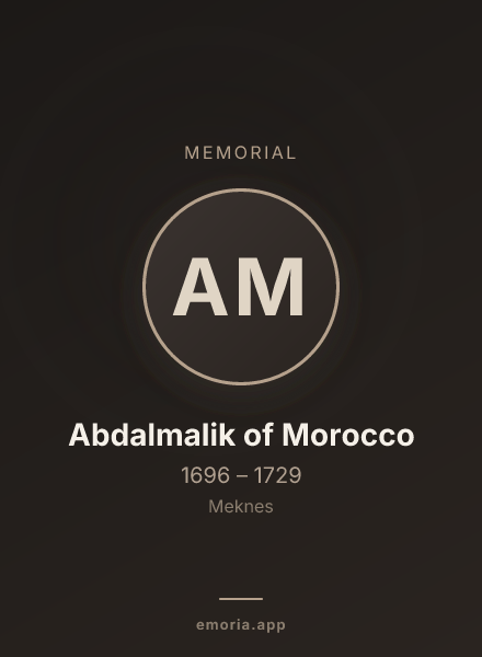 Memorial portrait of Abdalmalik of Morocco
