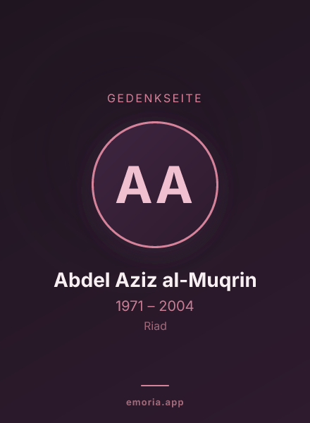 Gedenkportrait von Abdel Aziz al-Muqrin