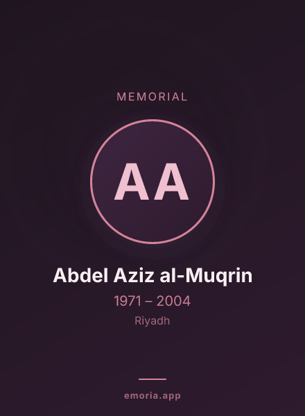 Memorial portrait of Abdel Aziz al-Muqrin