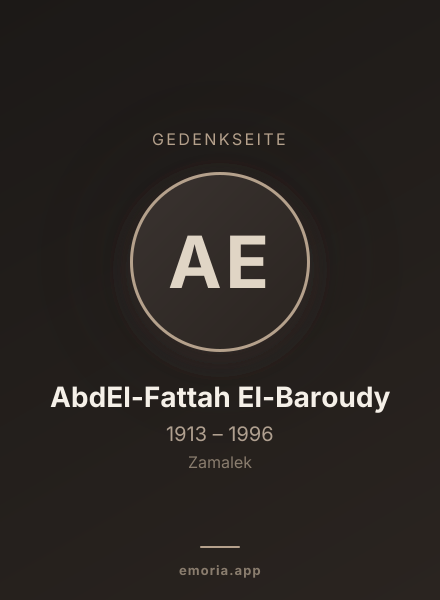 Gedenkportrait von AbdEl-Fattah El-Baroudy