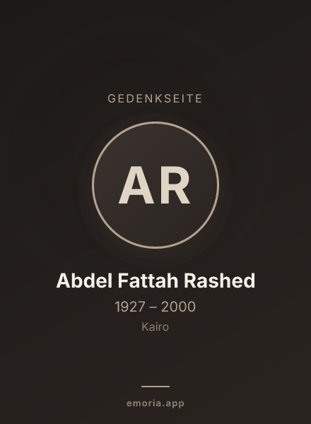 Gedenkportrait von Abdel Fattah Rashed