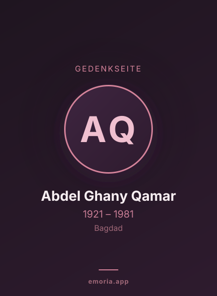 Gedenkportrait von Abdel Ghany Qamar