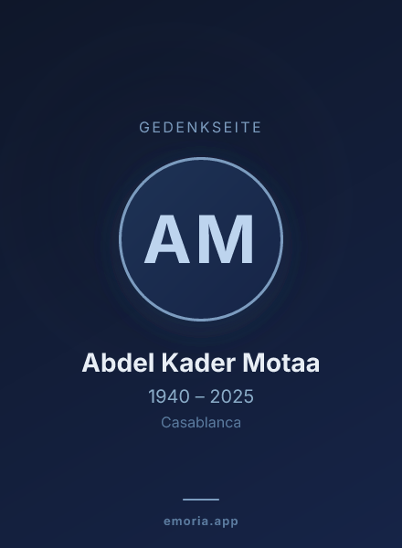 Gedenkportrait von Abdel Kader Motaa
