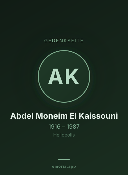 Gedenkportrait von Abdel Moneim El Kaissouni