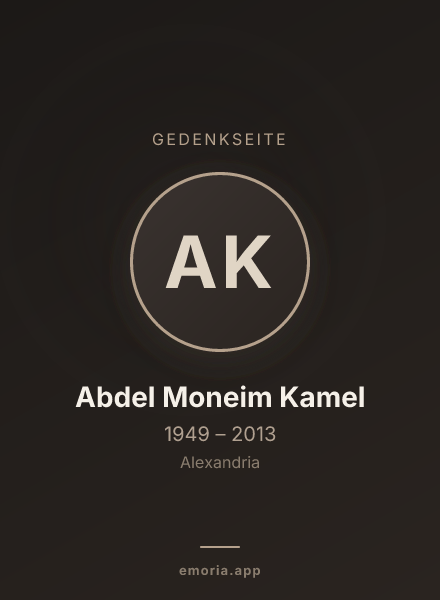 Gedenkportrait von Abdel Moneim Kamel
