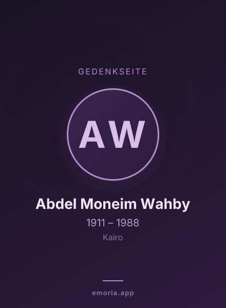 Gedenkportrait von Abdel Moneim Wahby