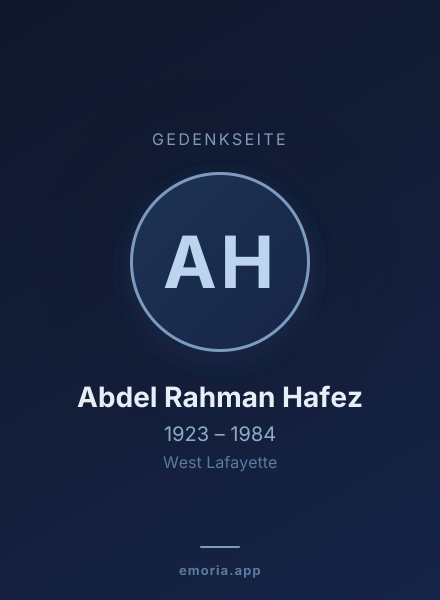 Gedenkportrait von Abdel Rahman Hafez