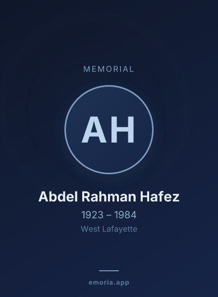 Memorial portrait of Abdel Rahman Hafez